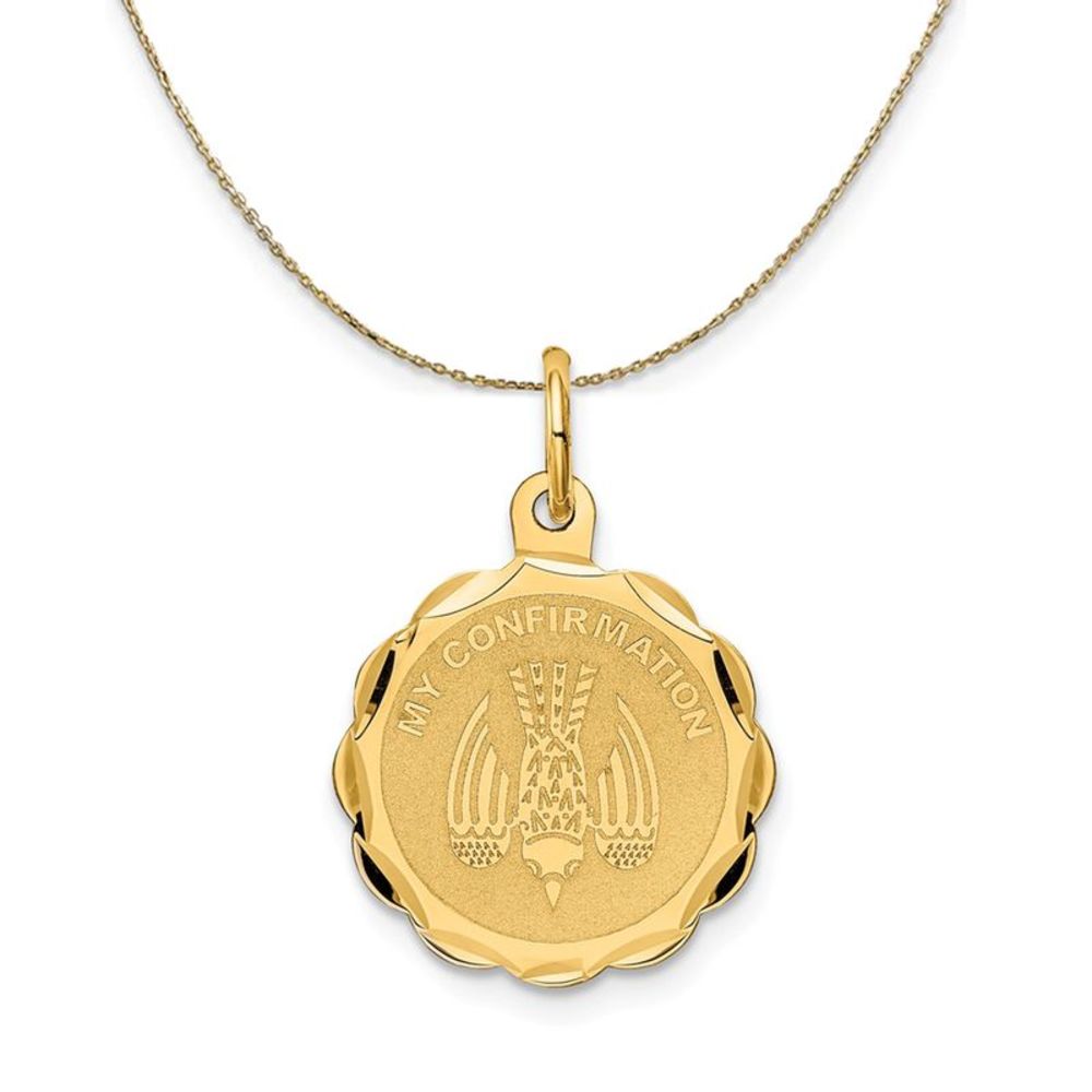 14k Yellow Gold My Confirmation Engravable (16mm) Necklace - 16 Inch
